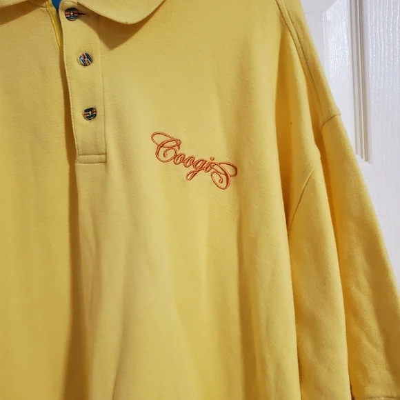 Vintage 90s Coogi Mens Yellow Polo Shirt Short Sleeves Cotton Size 3X - Picture 3 of 12